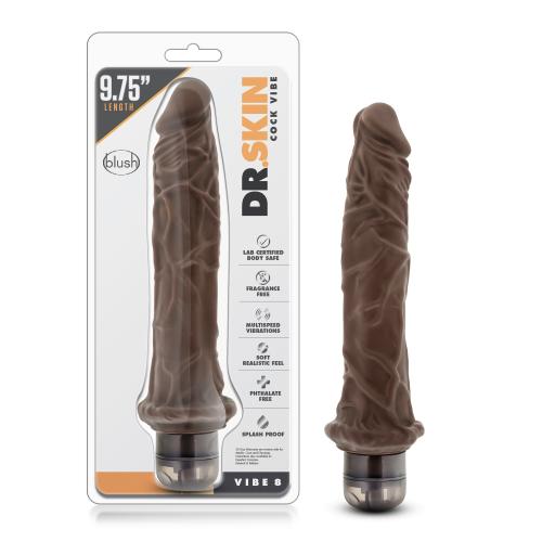 Dr. Skin - Cock Vibe no8 Vibrator - Chocolate - PlayForFun