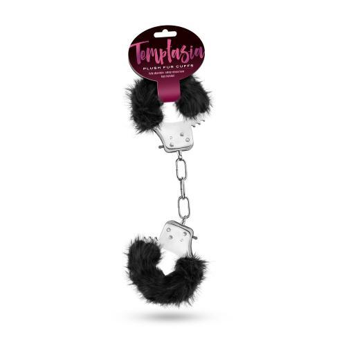 Temptasia - Pluche Verstelbare Handboeien - Zwart - PlayForFun Temptasia - Pluche Verstelbare Handboeien - Zwart - PlayForFun