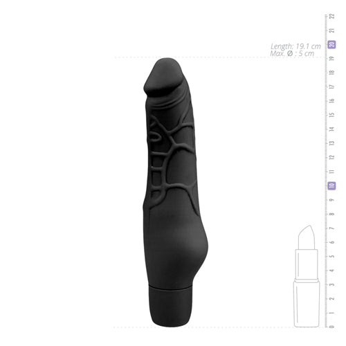 Realistische siliconen vibrator - zwart - PlayForFun