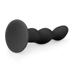 Geribbelde zwarte siliconen dildo - PlayForFun