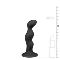 Geribbelde zwarte siliconen dildo - PlayForFun