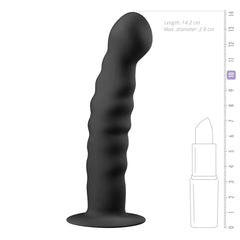 Siliconen dildo met zuignap - zwart - PlayForFun