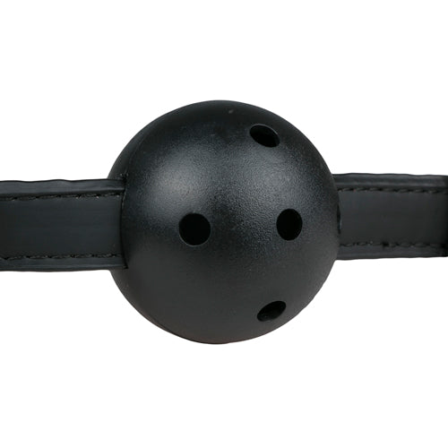 Ball gag met PVC bal - zwart - PlayForFun