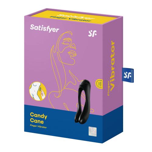 Satisfyer Candy Cane Vingervibrator - Zwart - PlayForFun