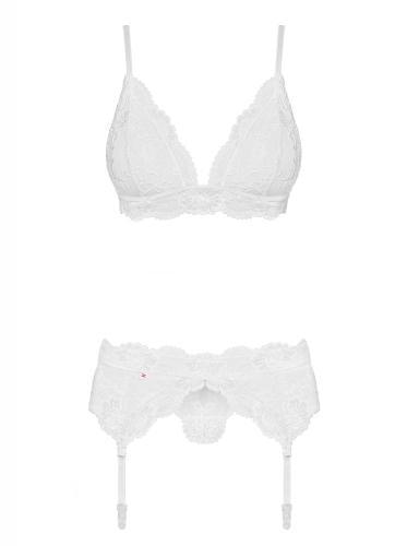 3-Delige Kanten Jarretel Set - Wit - PlayForFun