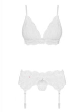 3-Delige Kanten Jarretel Set - Wit - PlayForFun