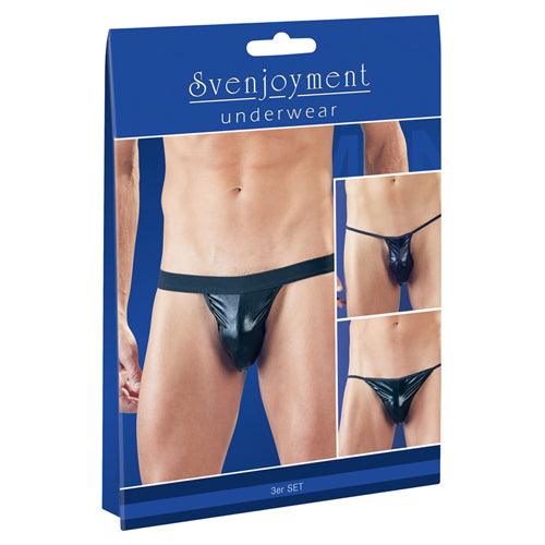 3-Delige Wetlook String Set - PlayForFun 3-Delige Wetlook String Set - PlayForFun