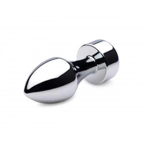 Aluminum Buttplug Met Roze Kristal - Klein - PlayForFun Aluminum Buttplug Met Roze Kristal - Klein - PlayForFun