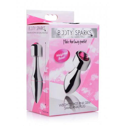 Aluminum Buttplug Met Roze Kristal - Klein - PlayForFun Aluminum Buttplug Met Roze Kristal - Klein - PlayForFun