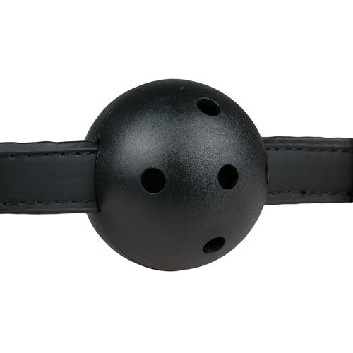 Ball gag met PVC bal - zwart - PlayForFun Ball gag met PVC bal - zwart - PlayForFun