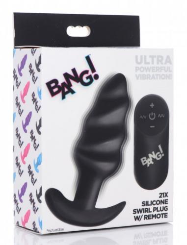 Bang! Swirl Vibrerende Anaal Plug Met Afstandsbediening - PlayForFun Bang! Swirl Vibrerende Anaal Plug Met Afstandsbediening - PlayForFun