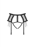 Bravelle Jarretelgordel En Kruisloze String in 1 - Zwart - PlayForFun