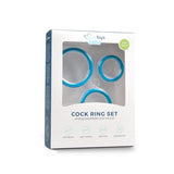 Cockring set - drie maten - blauw - PlayForFun