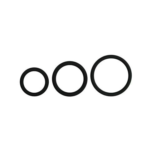 Cockring set - drie maten - zwart - PlayForFun