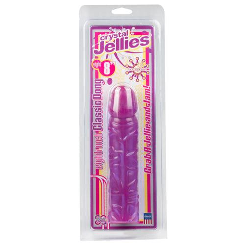 Crystal Jellies Classic Dildo - Paars - PlayForFun Crystal Jellies Classic Dildo - Paars - PlayForFun
