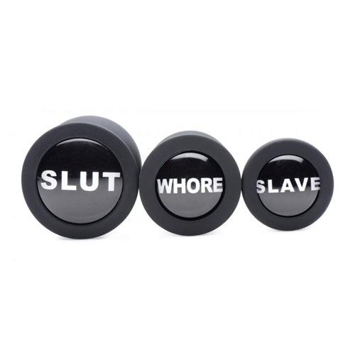 Dirty Words Buttplug Set - PlayForFun Dirty Words Buttplug Set - PlayForFun
