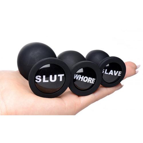 Dirty Words Buttplug Set - PlayForFun Dirty Words Buttplug Set - PlayForFun