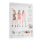 Doorzichtig rood jurkje met open zijkanten - PlayForFun