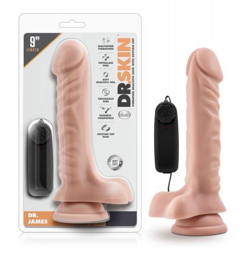 Dr. Skin - Dr. James Vibrator Met Zuignap 22 cm - Vanilla - PlayForFun Dr. Skin - Dr. James Vibrator Met Zuignap 22 cm - Vanilla - PlayForFun