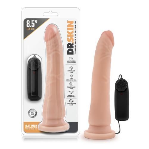 Dr. Skin - Vibrator Met Zuignap 21 cm - Vanilla - PlayForFun Dr. Skin - Vibrator Met Zuignap 21 cm - Vanilla - PlayForFun