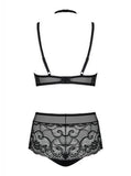 Elizenes 2-delige Kanten BH Set Met Halternek - Zwart - PlayForFun