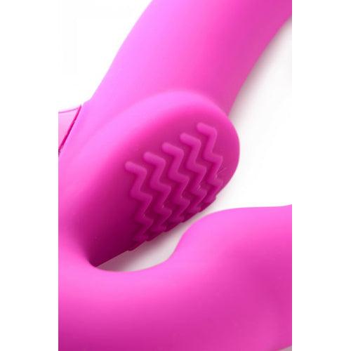 Evoke Vibrerende Strapless Strap-On - Roze - PlayForFun Evoke Vibrerende Strapless Strap-On - Roze - PlayForFun