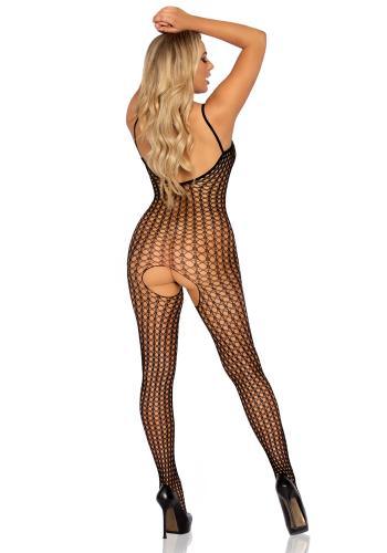 Gehaakte Catsuit Met Open Kruisje - Zwart - PlayForFun Gehaakte Catsuit Met Open Kruisje - Zwart - PlayForFun
