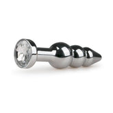 Geribbelde Buttplug Met Rond Kristal - PlayForFun