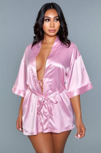 Getting Ready Satijnen Kimono - Roze - PlayForFun