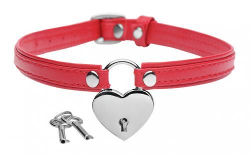 Heart Lock - Collar Met Sleutels - Rood - PlayForFun