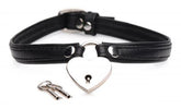 Heart Lock Collar Met Sleutels - Zwart - PlayForFun