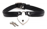 Heart Lock Collar Met Sleutels - Zwart - PlayForFun