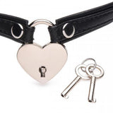 Heart Lock Collar Met Sleutels - Zwart - PlayForFun