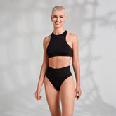 Jenna Set Met High Waist Slip - Zwart - PlayForFun