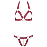 Kanten BH-Set Open Cups - Rood - PlayForFun