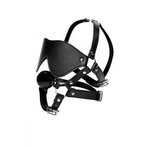 Kunstleren Masker Met Ball Gag - PlayForFun
