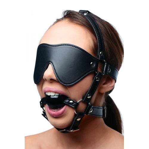Kunstleren Masker Met Ball Gag - PlayForFun Kunstleren Masker Met Ball Gag - PlayForFun