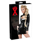 Latex Mini Jurk Met Lange Mouwen - PlayForFun