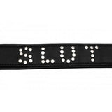 Lederen Halsband Met 'Slut' Studs Design - PlayForFun