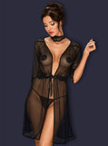 Lucita Transparante Kimono Met Choker - Zwart - PlayForFun