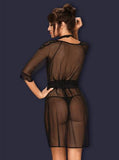 Lucita Transparante Kimono Met Choker - Zwart - PlayForFun