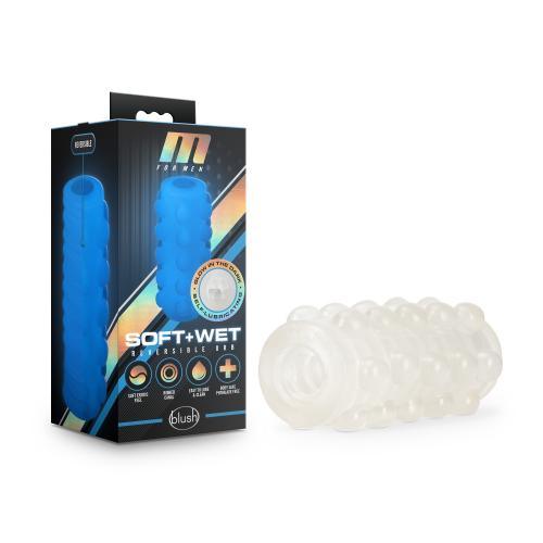 M for Men - Soft and Wet 2-zijdige Masturbator - Frosted - PlayForFun M for Men - Soft and Wet 2-zijdige Masturbator - Frosted - PlayForFun