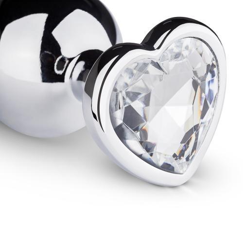 Metalen buttplug met hartje - zilverkleurig - PlayForFun Metalen buttplug met hartje - zilverkleurig - PlayForFun