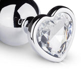 Metalen buttplug met hartje - zilverkleurig - PlayForFun