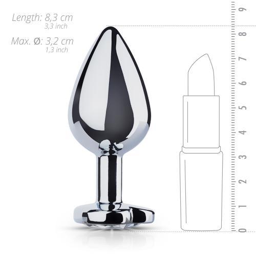 Metalen buttplug met hartje - zilverkleurig - PlayForFun Metalen buttplug met hartje - zilverkleurig - PlayForFun