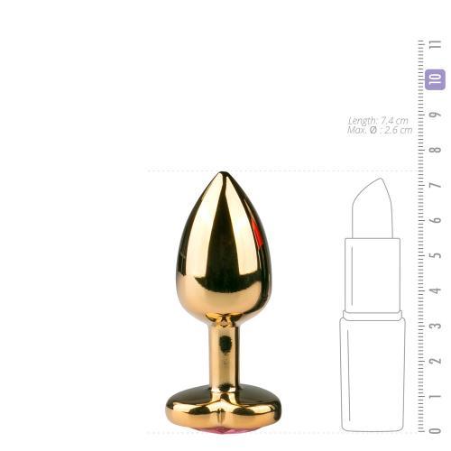 Metalen buttplug met roze hartje - PlayForFun Metalen buttplug met roze hartje - PlayForFun