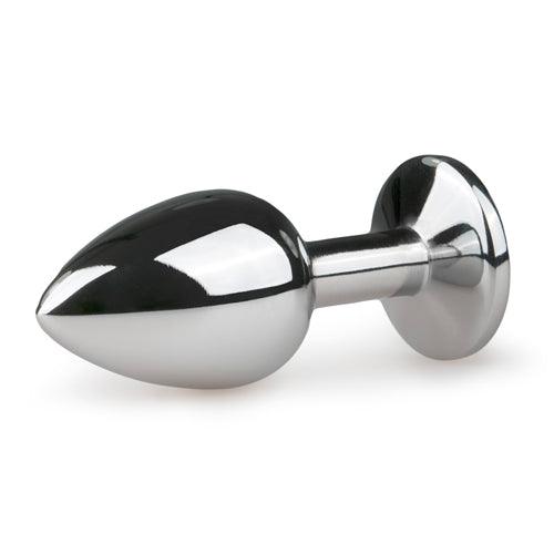 Metalen buttplug met transparante diamant - PlayForFun Metalen buttplug met transparante diamant - PlayForFun