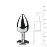 Metalen buttplug met transparante diamant - PlayForFun