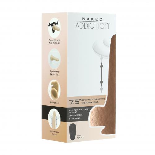 Naked Addiction - Realistische Roterende En Stotende Dildo Met Afstandsbediening - 19 cm - PlayForFun Naked Addiction - Realistische Roterende En Stotende Dildo Met Afstandsbediening - 19 cm - PlayForFun
