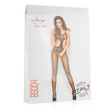 Netstof bodystocking met open kruis - Zwart - PlayForFun